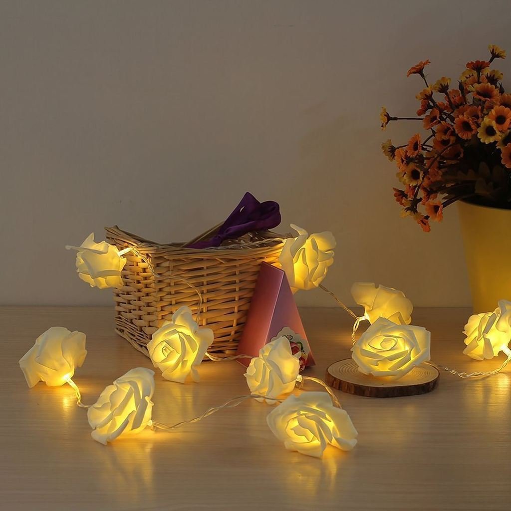 20 Rose White Fairy Decorative Lights