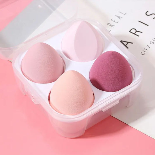 4PCS Makeup Sponge Blender Set Professional Beauty Sponge Foundation Blending Blender with Egg Case Makeup Puff Flawless for Cream Powder