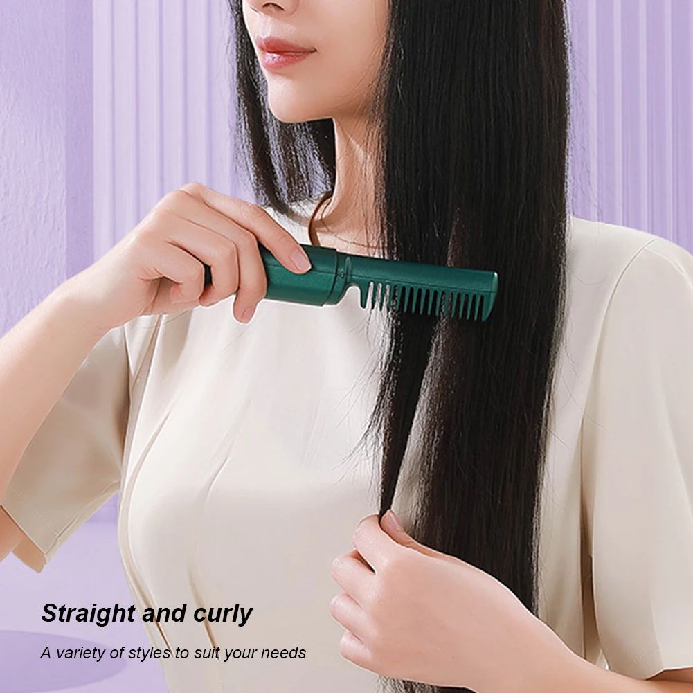 Cordless Comb Hair Straightener Brush Anti Scald 70Mins Long Battery Life USB Rechargeable Hot Comb Hair Straightener for Home Travel