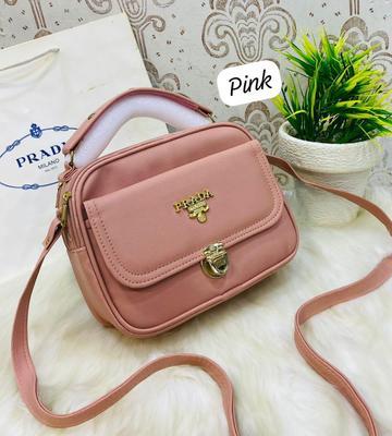 Stylish Women's Crossbody Bag - 1 Pc Pink PU Leather Design