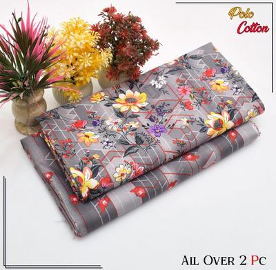 2 Pcs Women's Unstitched Printed Suit